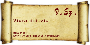 Vidra Szilvia névjegykártya